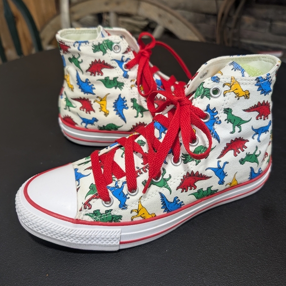 CONVERSE Kids Chuck Taylor Dinoverse High Top Sneaker DINOSAUR Size 6 A01668F - Picture 1 of 11